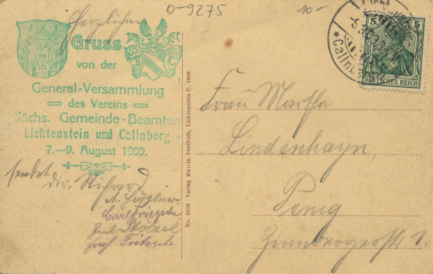 Alter Briefumschlag mit einem deutschen Stempel von 1909, frankiert "Österreich - Deutschland - Cover nach Deutschland - 7. August 1909".