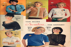 Ein Collage mit verschiedenen Bildern von Frauen in verschiedenen Kostümen, jedes mit begleitendem Text und Dollarbeträgen.