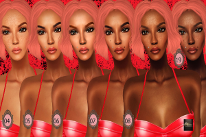 Eine animierte Abbildung mehrerer Frauen, die nebeneinander stehen und ähnlich aussehen, mit Zahlen von 04 bis 08 und 19, die auf ihren Gesichtern flackern.