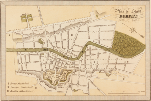 Ein detaillierter alter Stadtplan von Dresden, Deutschland, mit Text, der einen umfassenden Überblick über das Gebiet bietet.