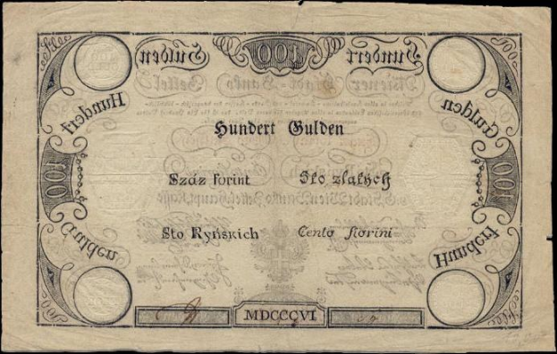Alte deutsche 100-Pfennig-Banknote mit einem Mann auf schwarzem Hintergrund und der Aufschrift "100 Pfennig".