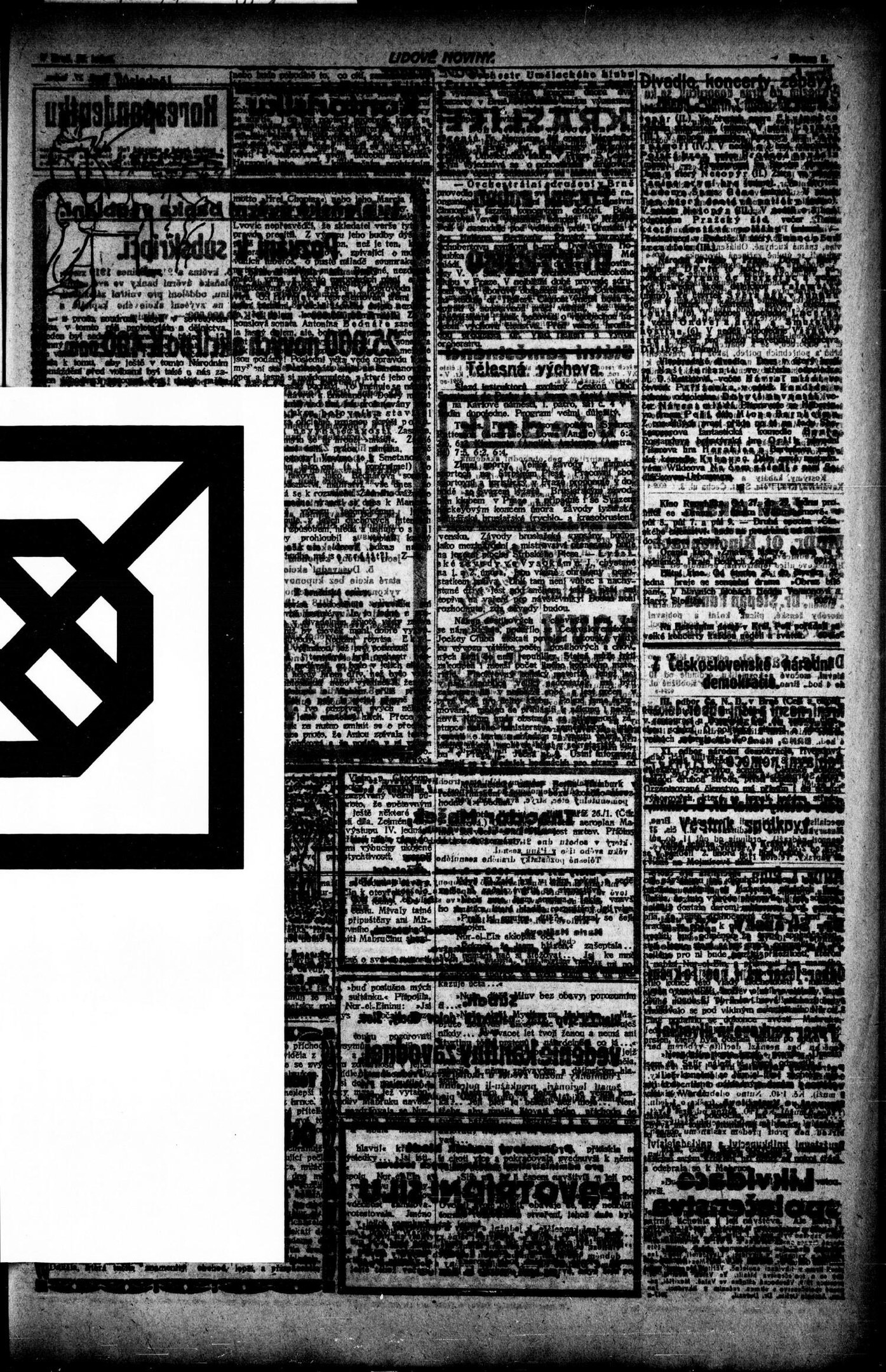 Schwarz-weißes Bild einer deutschen Zeitungsvorderseite mit einem prominenten Hakenkreuz in der Mitte.