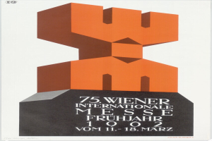 Ein Plakat für die 75. Internationalen Messe Frühling in München, Deutschland, mit einem weißen Hintergrund und Text sowie einer bunten, detailreichen Skulptur in der Mitte.